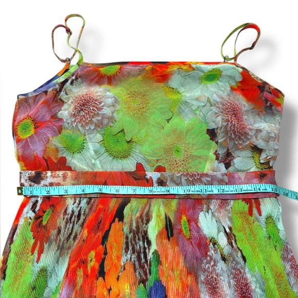 Simon Chang Multi-Color Neon Floral Tiered Dress‎ Sz 8 EUC - Picture 7 of 8